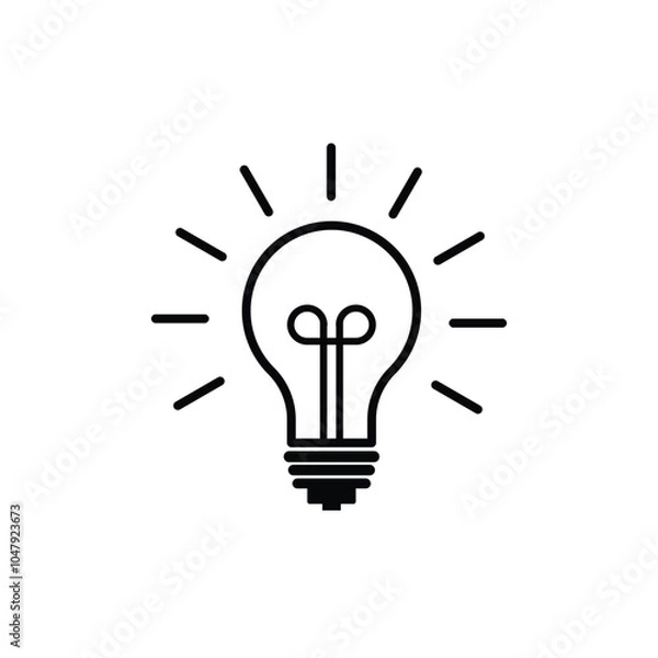 Obraz light bulb icon vector. idea symbol or icon.