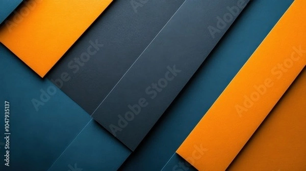 Fototapeta Geometric Color Blocks in Blue and Orange