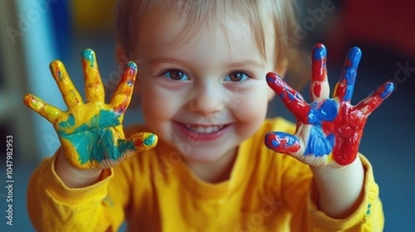Obraz Little Artist's Colorful Hands