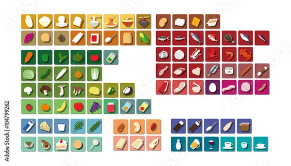 Obraz 食品分類アイコン（分類別カラー）