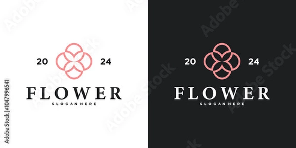 Fototapeta Abstrack elegant flower logo design. Premium Vector