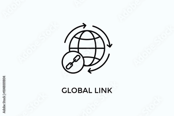 Fototapeta Global Link Vector Icon Or Logo Illustration