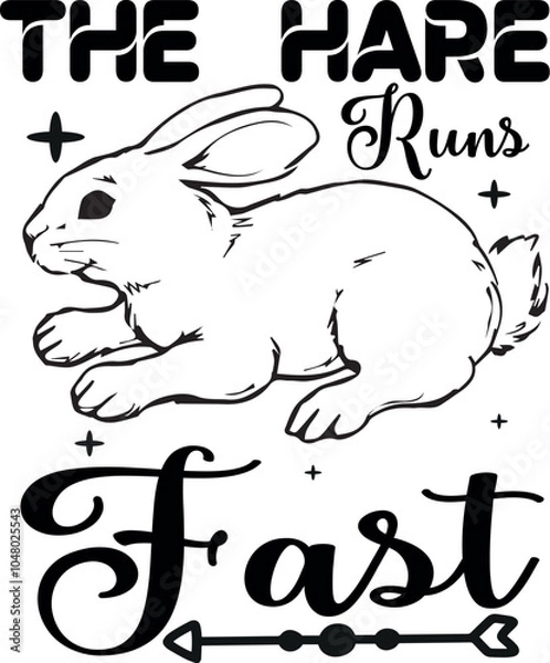 Obraz The hare runs fast, T-shirt design