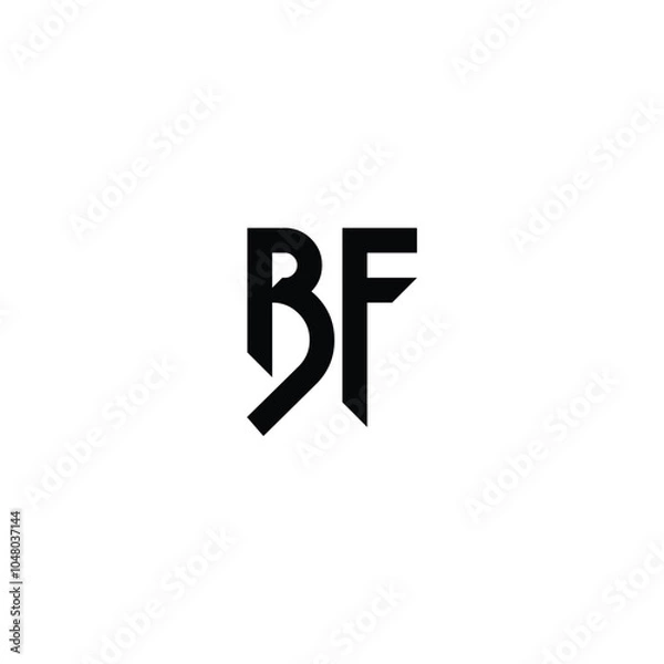 Fototapeta BF monogram logo design letter text name symbol monochrome logotype alphabet character simple logo
