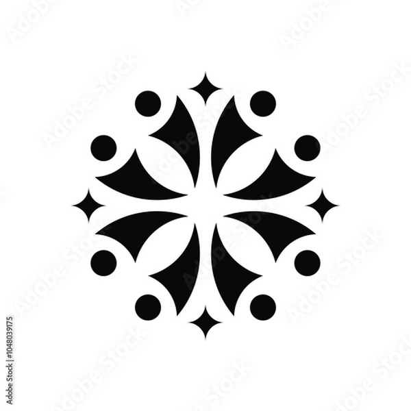 Fototapeta Pattern People Community with Star Spark Logo Design Inspiration