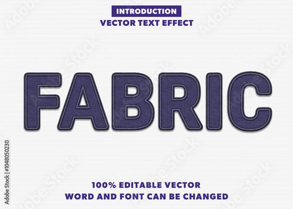 Obraz Editable text Effect embroidery Style
