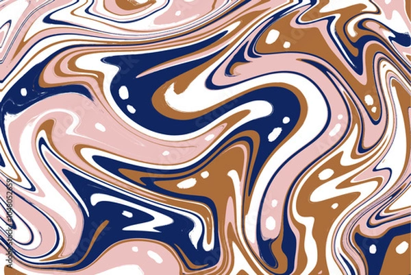 Fototapeta Colorful abstract geometric background with liquid, curve lines and Fluid marble texture vector 