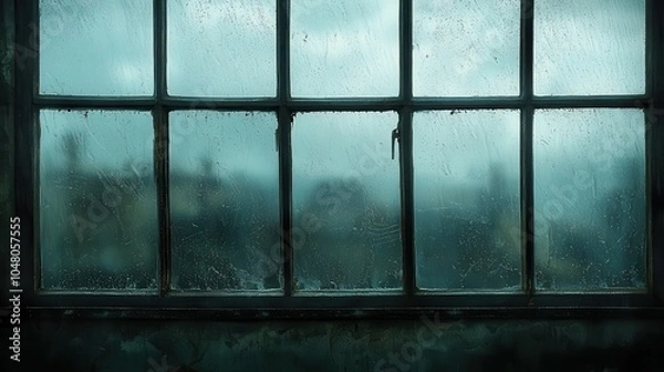 Fototapeta Rainy Day View Through a Clear Windowpane