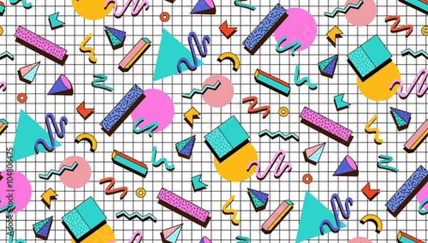 Obraz Ilustracja do biodrówki w stylu Memphis.