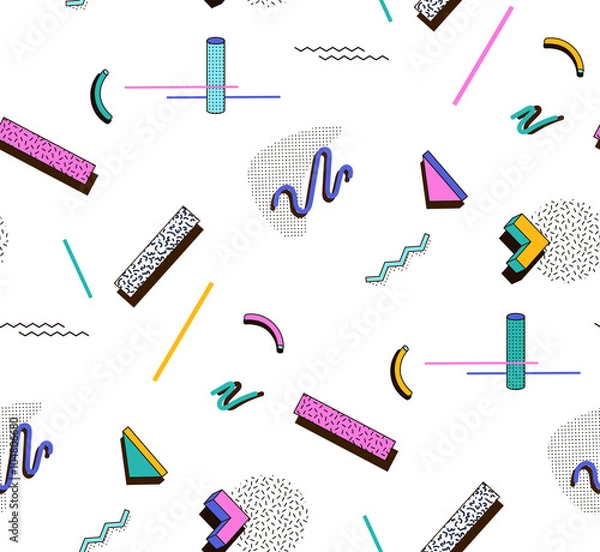 Obraz Illustration for hipsters Memphis style.