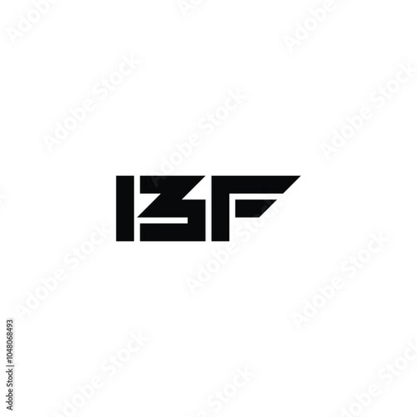 Fototapeta BF monogram logo design letter text name symbol monochrome logotype alphabet character simple logo