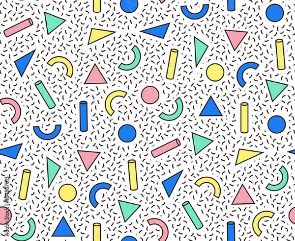 Obraz Ilustracja dla hipsterów w stylu Memphis.