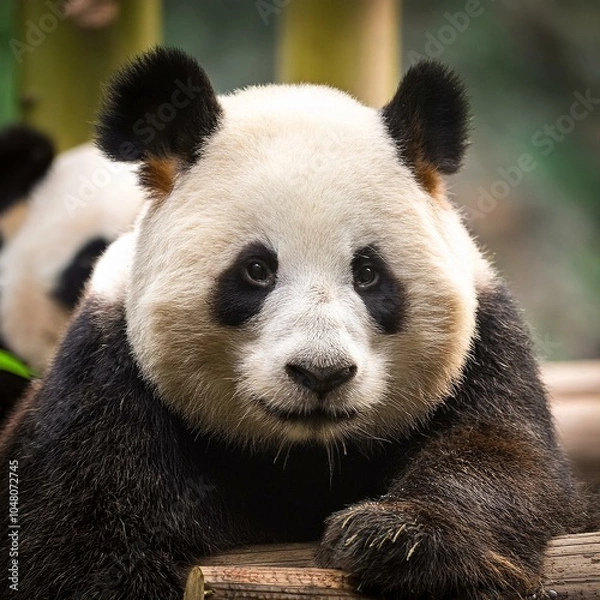 Obraz 上野動物園のパンダを見る