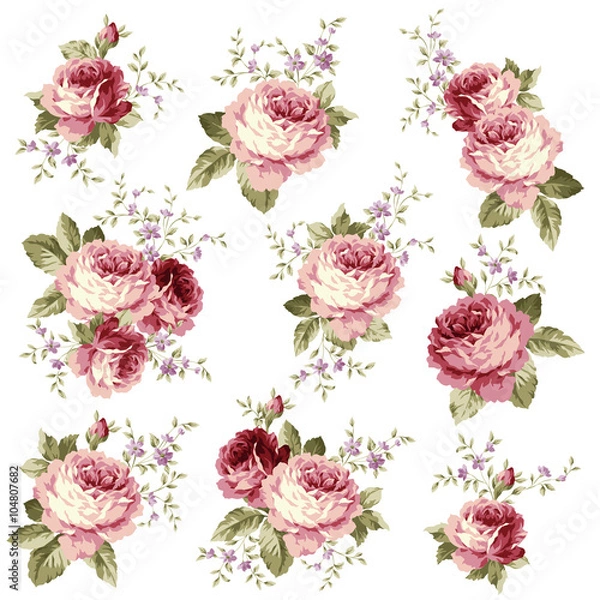 Fototapeta ロココ調の薔薇いらすと