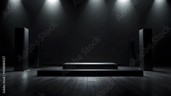 Fototapeta Sleek Monochromatic Podium Background for Formal Events