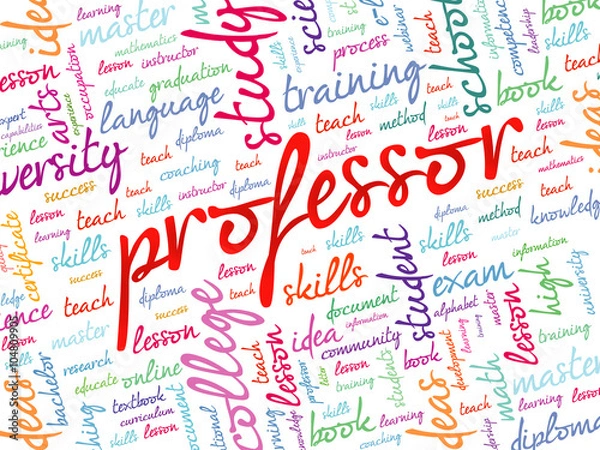 Fototapeta Professor word cloud, education concept background