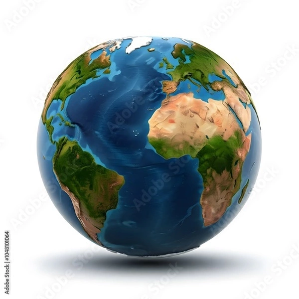 Obraz 3d earth globe on white background