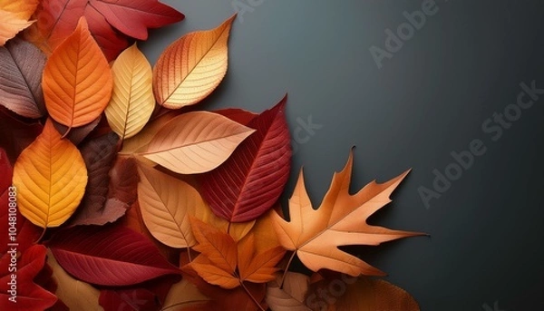 Fototapeta fall leaves pattern with space for text