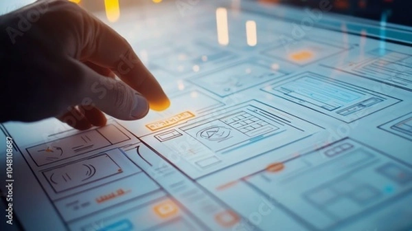 Obraz user-centered technology design, seamless and intuitive interface layouts with human-focused design, practical user feedback, Illustrations, stock photos