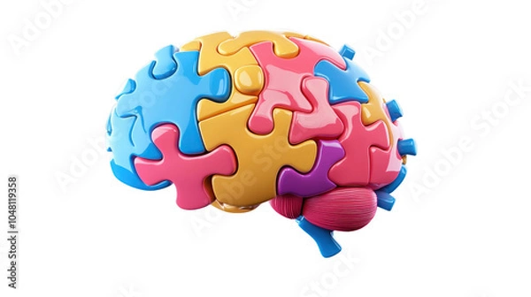 Fototapeta Colorful Puzzle Brain Concept for Creativity and Thinking