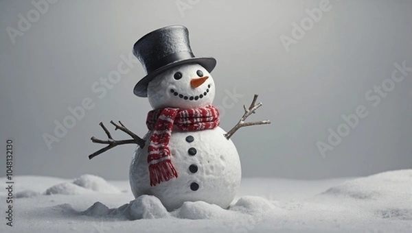 Obraz 3D Snowman  isolated on white background