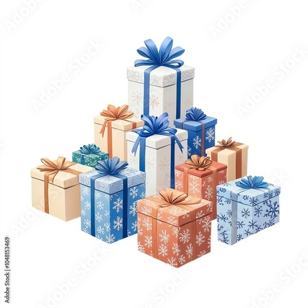 Obraz Colorful gift boxes with ribbons and bows.