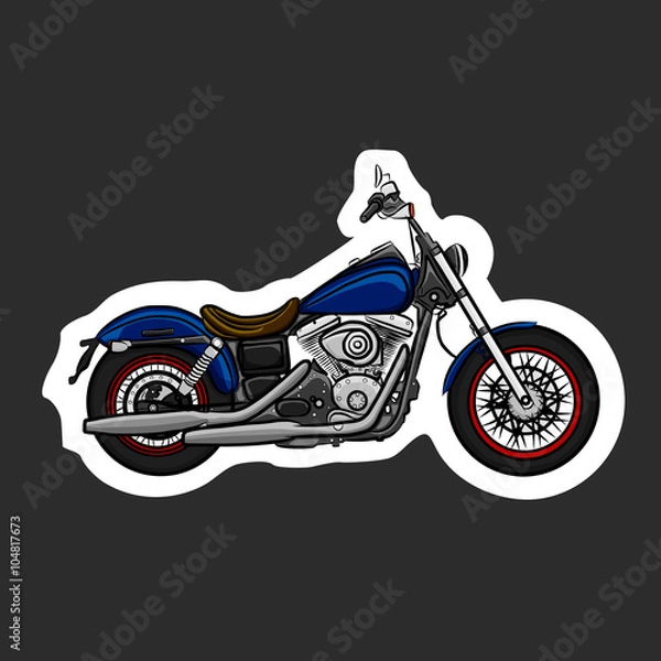 Obraz Moto azul sticker