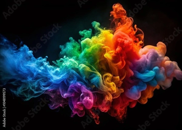 Obraz Dynamic Abstract Art of Colorful Smoke Explosion with Motion Texture for Artistic Backgrounds
