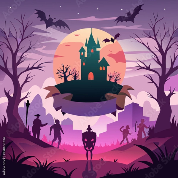 Obraz Illustration Halloween banner background