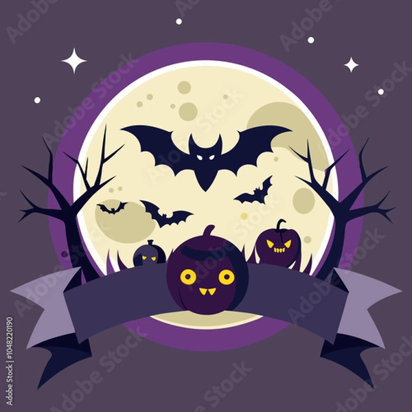 Obraz Illustration Halloween banner background