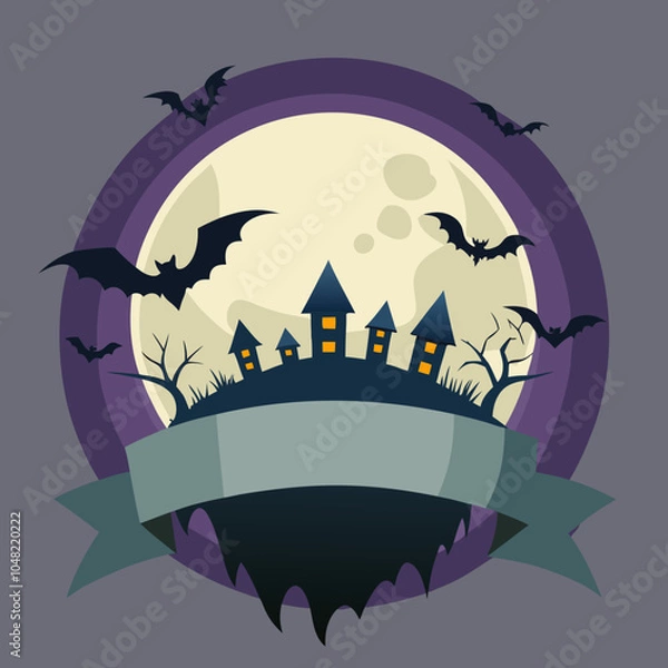 Obraz Illustration Halloween banner background