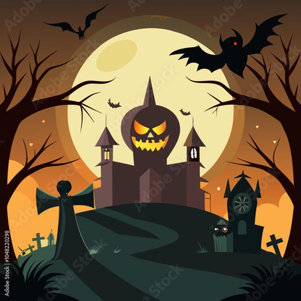 Obraz Illustration Halloween banner background