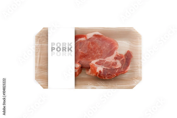 Obraz Fresh pork tray foam package