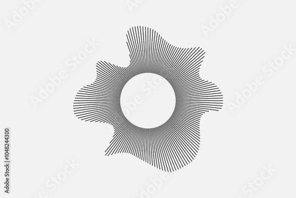 Fototapeta Circular sound waves, music symbol, ring lines pattern