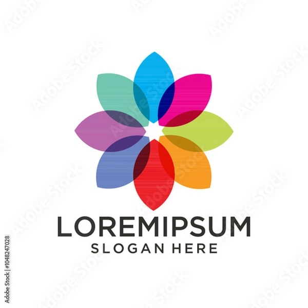 Fototapeta Colorful Overlapping Petals Logo