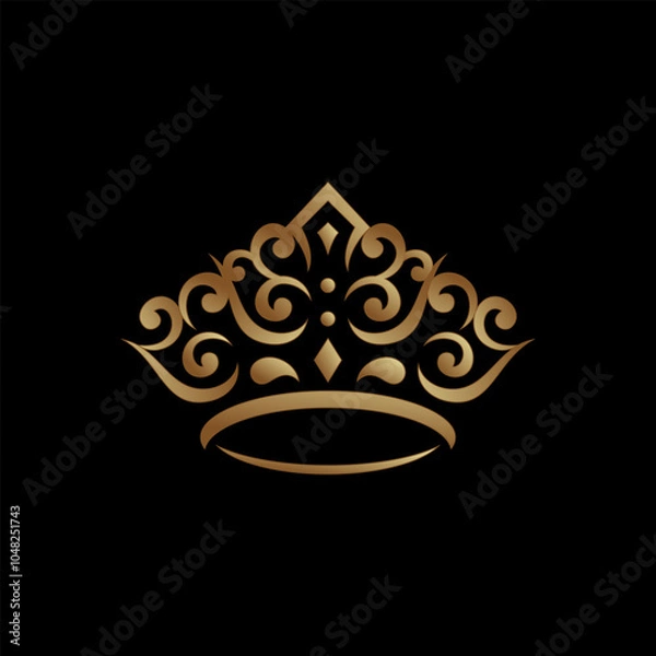 Obraz Vintage Crown Logo Template Vector illustration