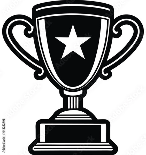 Obraz Trophy cup vector silhouette 