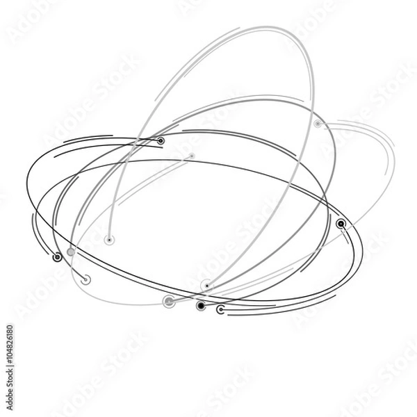 Obraz Vector orbit lines. Modern pattern with round stripes and points. Abstract crossing circle lines. Stylish lines and points technology illustration. Isolate digital elements.