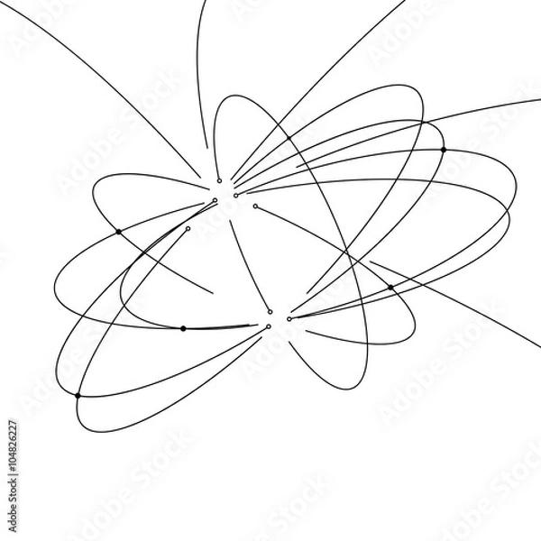 Obraz Vector orbit lines. Modern pattern with round stripes and points. Abstract crossing circle lines. Stylish lines and points technology illustration. Isolate digital elements.