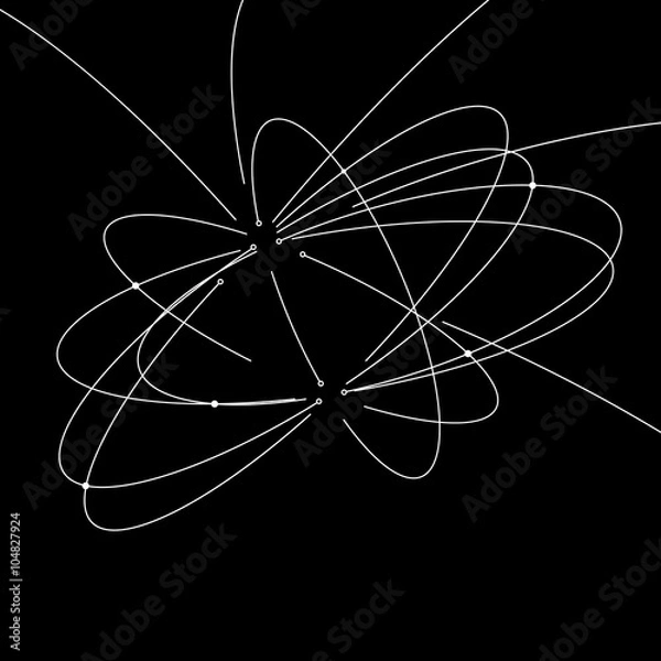 Obraz Vector orbit lines. Modern pattern with round stripes and points. Abstract crossing circle lines. Stylish lines and points technology illustration. Isolate digital elements.