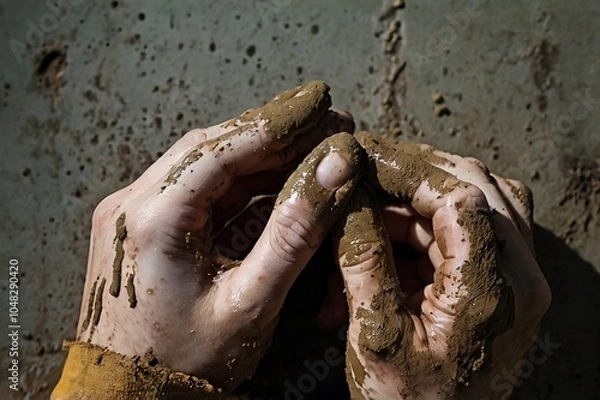 Obraz Artisan Hands: The Texture of Clay and Soil