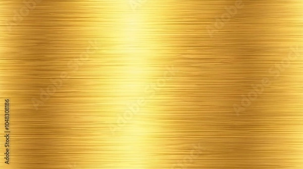 Fototapeta Flat golden brushed metal texture with fine horizontal strokes, giving a sleek and modern appearance. Created with generative AI technology
