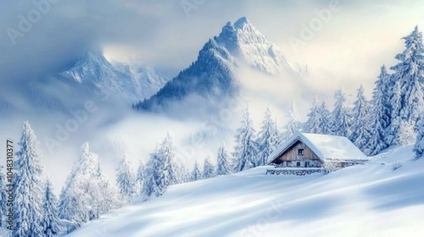 Obraz A snowy winter landscape