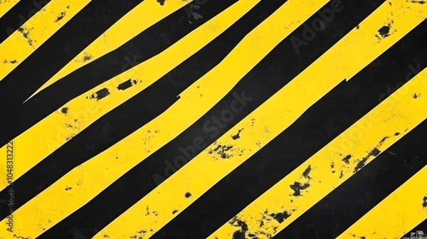 Fototapeta A black and yellow striped background with an industrial-style design