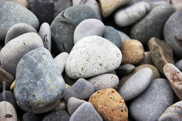 Fototapeta sea pebbles round stones natural background