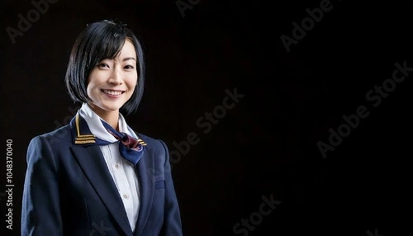 Obraz 30代、笑顔の女性キャビンアテンダント