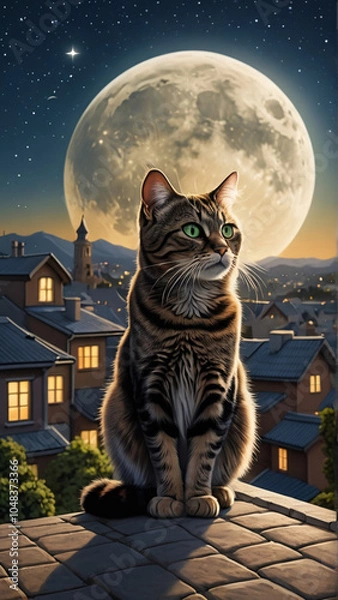 Fototapeta cat on the roof