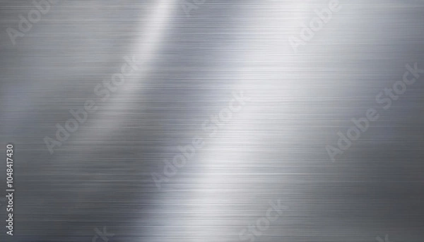 Fototapeta Seamless Brushed Metal Texture Background with Horizontal Fine Grain and Soft Gradient for Industrial Design, Engineering Projects, or Modern Minimalist Aesthetic Applications