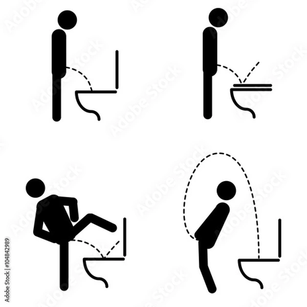 Obraz Toilet rules stickers set