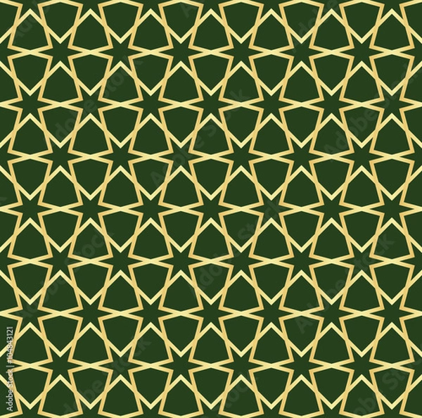 Obraz gold and green moroccan seamless